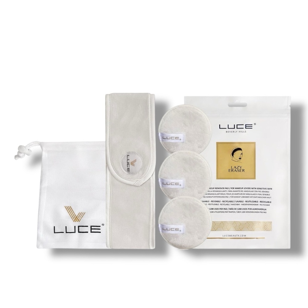 LUCE Beverly Hills 5 PC Lazy Eraser | Makeup Remover Set | Soft | New